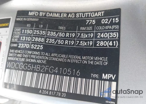 2015 Mercedes-Benz Glk 350 z USA, uszkodzony, nr VIN WDCGG5HB2FG410516